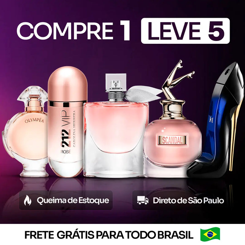 5 Perfumes Femininos Importados (100ml) - La Vie | 212 | Scandal | Olympéa | Good Girl (4 Anos London Perfumes)