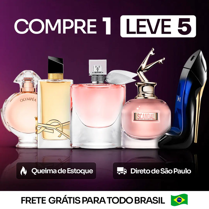 5 Perfumes Femininos Importados (100ml) - La Vie | Libre YSL | Scandal | Olympéa | Good Girl (4 Anos London Perfumes)